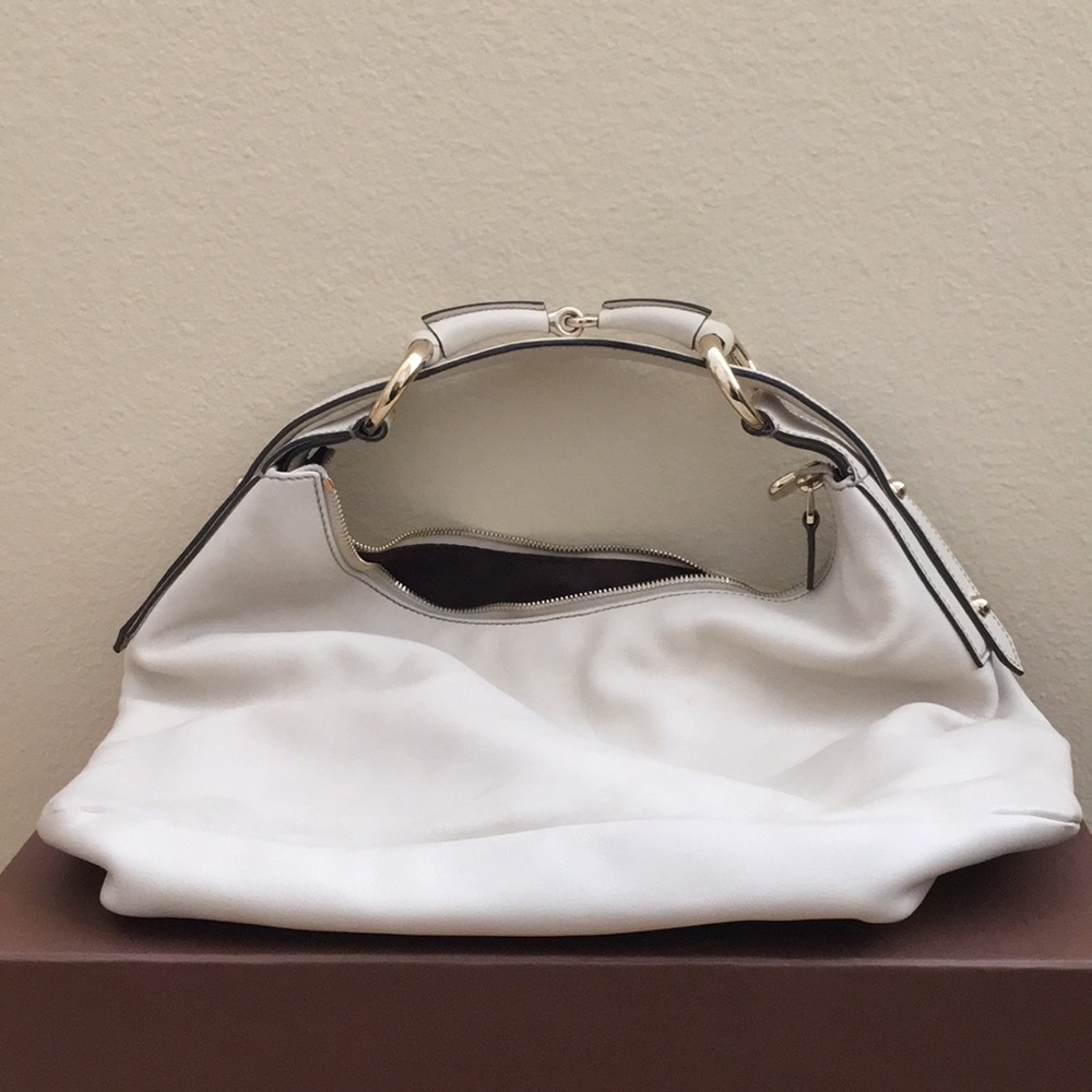 Cream Leather Hand Bag